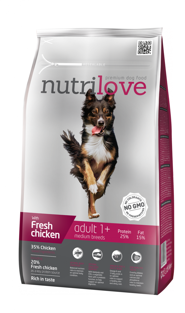 Nutrilove Dog 11474 Adult M 1,6kg kurczak
