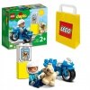 Zestaw Prezent LEGO Duplo POLICJA Motocykl Policyjny Pies Klocki 2+ Torba