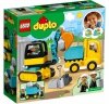 Zestaw Prezent LEGO Duplo Plac Budowy Wywrotka i Koparka Klocki 2+ Torba