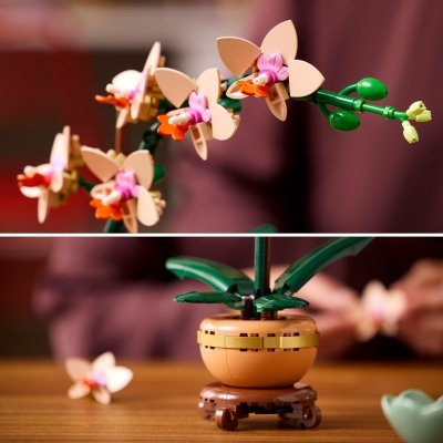 Zestaw Prezent LEGO ICONS 10343 MAŁA ORCHIDEA KWIAT DONICA Klocki + Torba