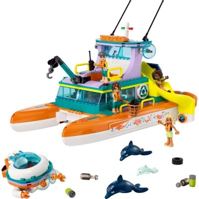 Zestaw Prezent LEGO Friends 41734 Morska Łódź Ratunkowa 717 Klocki 7+ Torba