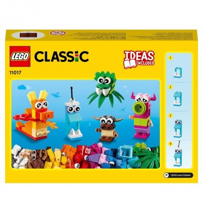 Zestaw Prezent LEGO Classic 11017 Kreatywne Potwory 140 Klocki 4+ Torba