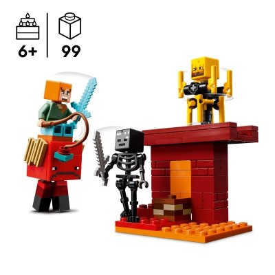 Zestaw Prezent LEGO Minecraft 21266 Bitwa w Netherze 99 Klocki 6+ Torba