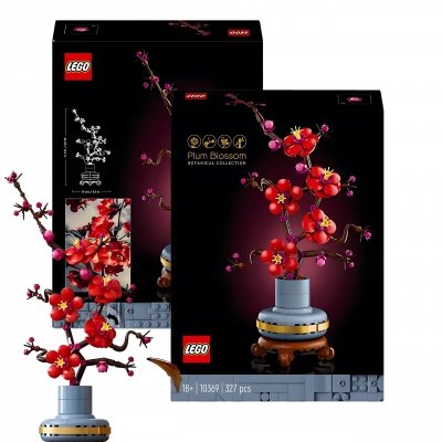 Zestaw Prezent Klocki LEGO ICONS 10369 KWIAT ŚLIWY Botanical + Torba