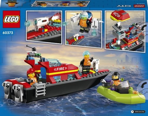 Zestaw Prezent LEGO City 60373 Straż Pożarna Łódź Strażacka Klocki 5+ Torba