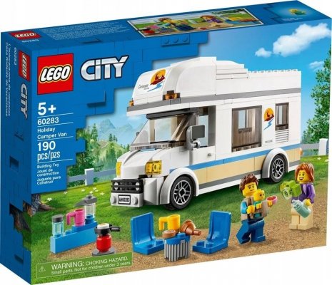 Zestaw Prezent Klocki LEGO City 60283 Wakacyjny Kamper BUS Piknik 5+ Torba