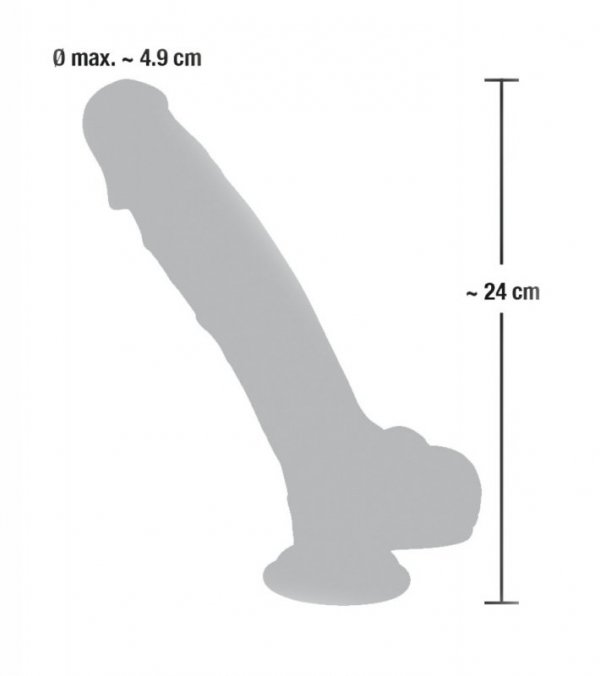 Dildo silikonowe medyczne z przyssawką 24 cm