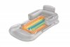 Bestway 43028 Dmuchany materac plażowy z oparciem i podłokietnikami Srebrna 1.61m x 84cm
