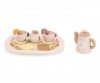 Viga 44267 PolarB Drewniany zestaw do kawy i herbaty - pink