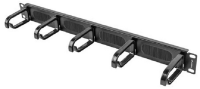 Organizer kabli 19'' 1U Panel szczotkowany Typ B czarny 