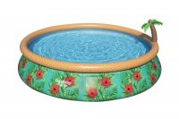 Bestway 57416 BASEN ROZPOROWY FAST SET Z PALMA I POMPĄ FILTRACYJNĄ 4.57m x 0.84m 