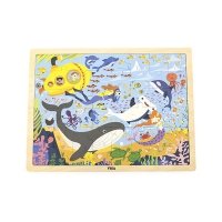 Viga 44583 Puzzle na podkłądce 48 elementów - poznajemy morze i jego mieszkańców 
