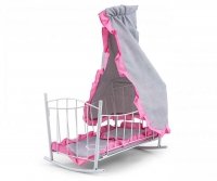 Milly Mally Łóżeczko-Kołyska dla lalek Lily z baldachimem Prestige Pink 