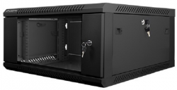 Szafa instalacyjna wisząca 19'' 4U 600X600mm czarna (drzwi       szkalne)