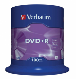 DVD+R VERBATIM 4.7 GB 16x Cake 100  szt.