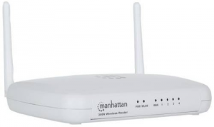 Manhattan Router WiFi N300 802.11b/g/n 300 Mb/s 1xWAN 4xLAN 10/100 QoS 2.4GHz