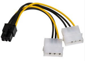 Kabel zasilający AKYGA 2x Molex - PCI-E 6-pin 0.15m. AK-CA-13