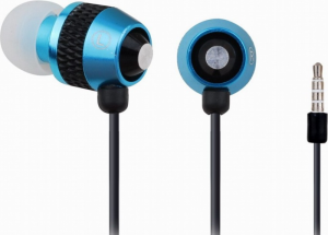 Słuchawki douszne z mikrofonem GEMBIRD MHS-EP-002 (0.9m /3.5 mm wtyk/Czarno-niebieski)