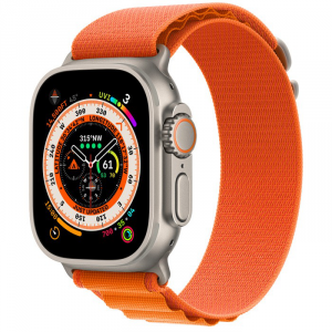 Watch Ultra GPS + Cellular, 49 mm Koperta tytanowa z opaską Alpine w kolorze pomarańczowym - M APPLE iOS Pomarańczowy