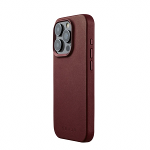 Mujjo Full Leather Case - etui skórzane do iPhone 15 Pro kompatybilne z MagSafe (burgundy)