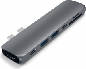 Hub USB SATECHI Satechi Pro Hub Adapter - aluminiowy Hub z podwójnym USB-C do MacBook (2x USB-C, 2x USB-A, 4K HDMI, czytnik kart