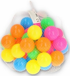 Kolorowe miękkie piłki piłeczki do basenu w siatce 50 sztuk