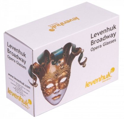 Lornetka teatralna Levenhuk Broadway 325F (złota, z oświetleniem LED i łańcuszkiem)