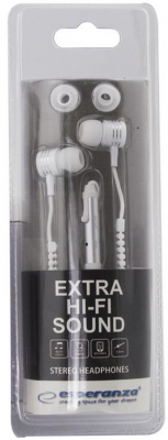 Słuchawki douszne z mikrofonem ESPERANZA EH161W ZIPPER (1.2m /3.5 mm wtyk/Biały)