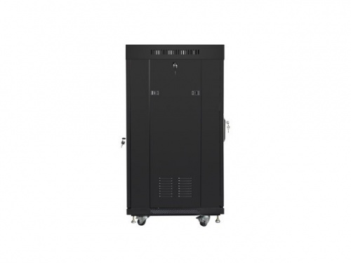 SZAFA INSTALACYJNA RACK STOJĄCA 19&quot; 22U 600X600 CZARNA DRZWI PERFOROWANE LCD LANBERG (FLAT PACK) V2