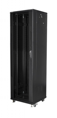 Szafa jednosekcyjna, zamykana na zamek Lanberg FF01-6642-12B (42U; 19&#039;&#039;; 2050mm / 600mm / 600 mm; stojąca; Pełne, Szkl