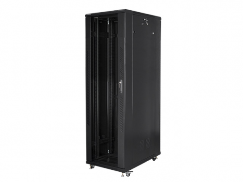 Szafa jednosekcyjna, zamykana na zamek Lanberg FF01-8042-12B (42U; 19&#039;&#039;; 2050mm / 800mm / 1000 mm; stojąca; Pełne, Szk