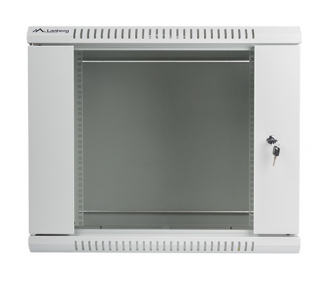 Szafa instalacyjna wisząca 19&#039;&#039; 9U 600X450mm szara (drzwi        szklane)