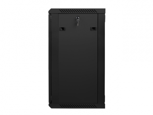 Szafa instalacyjna wisząca 19&#039;&#039; 18U 600X450mm czarna (drzwi      szklane)
