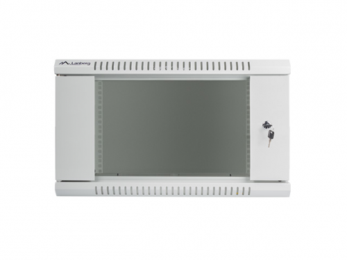 Szafa instalacyjna wisząca 19&#039;&#039; 6U 600X600mm szara (drzwi        szklane)