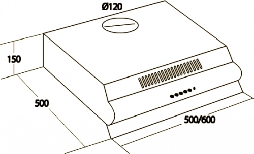 Okap szafkowy  (wkład) AKPO WK-7 P 3050 Szary