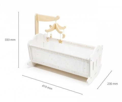 Viga 44235 PolarB Drewniana Kołyska-łóżeczko dla lalek