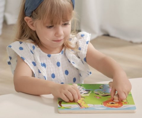 Viga 50840 Drewniane puzzle z uchwytami – zwierzęta Afryki