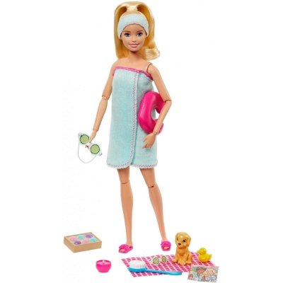 Lalka Barbie relaks w SPA piesek akcesoria
