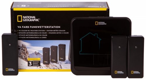 Kolorowa stacja meteorologiczna Bresser National Geographic VA z 3 czujnikami zewnętrznymi