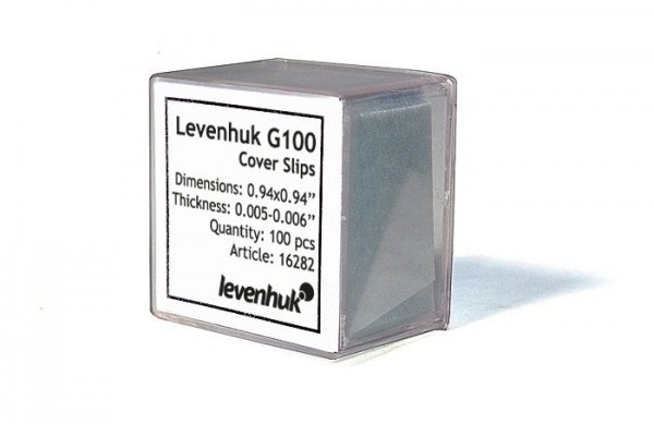 Szkiełka nakrywkowe Levenhuk G100, 100 sztuk