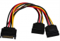 Kabel zasilający AKYGA SATA (wtyk) - 2 x SATA (gniazdo) 0.15m. AK-CA-31 