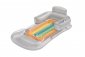 Bestway 43028 Dmuchany materac plażowy z oparciem i podłokietnikami Srebrna 1.61m x 84cm 