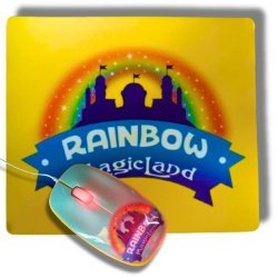 Myszka przewodowa optyczna + podkładka Rainbow
