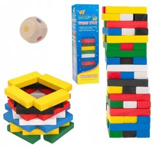 Klocki drewniane wieża gra zręcznościowa styl jenga