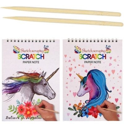 Zestaw 2 zdrapek dla dzieci Unicorn + 2x rysik