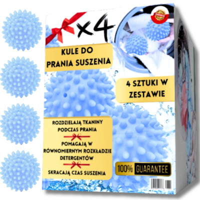 Kule rozbijające do ubrań kurtek puchowych do suszarki pralki 4 sztuki