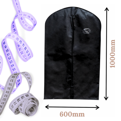 Pokrowiec na Ubrania 60x100 cm z Okienkiem – Ochrona Garniturów i Kurtek Czarny