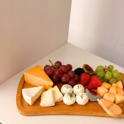 Deska do krojenia i serwowania bambusowa 25 cm x 12 cm naturalna