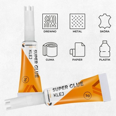 Klej supermocny błyskawiczny 12 sztuk po 3g