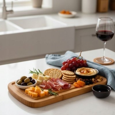 Deska do krojenia i serwowania bambusowa 25 cm x 12 cm naturalna